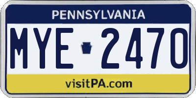 PA license plate MYE2470