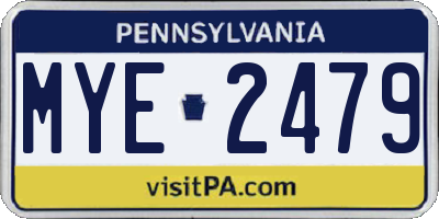 PA license plate MYE2479