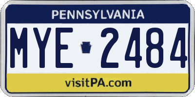PA license plate MYE2484