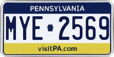 PA license plate MYE2569