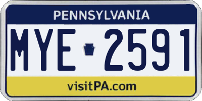 PA license plate MYE2591