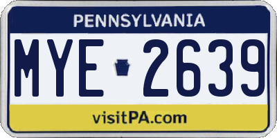 PA license plate MYE2639