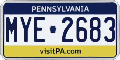 PA license plate MYE2683