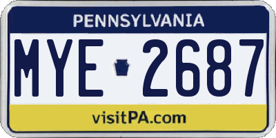 PA license plate MYE2687