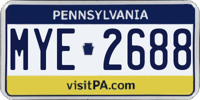 PA license plate MYE2688