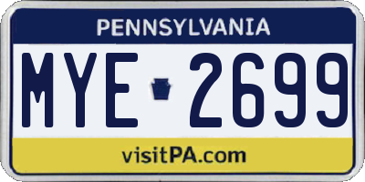 PA license plate MYE2699
