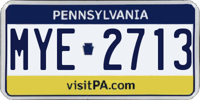 PA license plate MYE2713