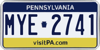 PA license plate MYE2741