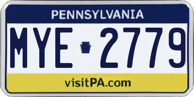 PA license plate MYE2779