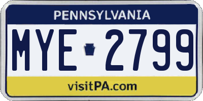 PA license plate MYE2799