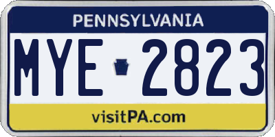 PA license plate MYE2823