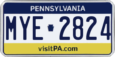 PA license plate MYE2824