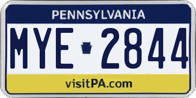 PA license plate MYE2844
