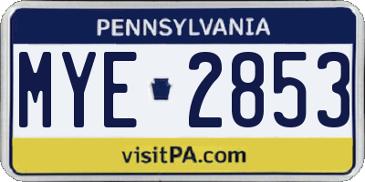 PA license plate MYE2853