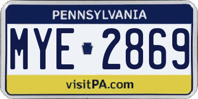 PA license plate MYE2869
