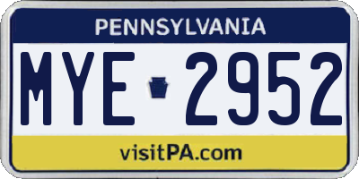 PA license plate MYE2952