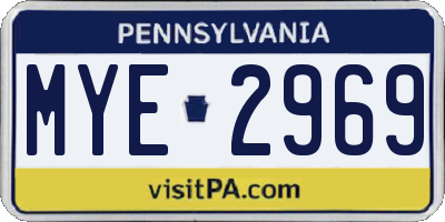 PA license plate MYE2969