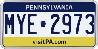 PA license plate MYE2973