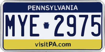 PA license plate MYE2975