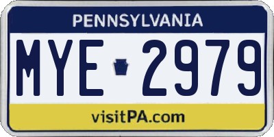 PA license plate MYE2979