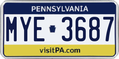 PA license plate MYE3687