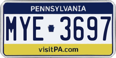 PA license plate MYE3697