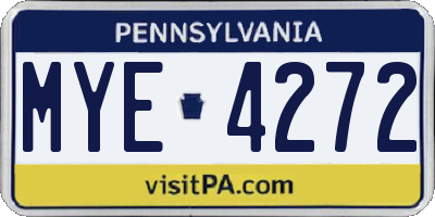 PA license plate MYE4272