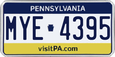 PA license plate MYE4395
