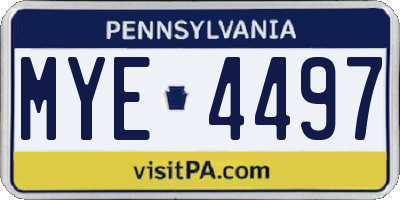 PA license plate MYE4497