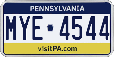 PA license plate MYE4544