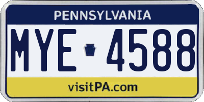 PA license plate MYE4588