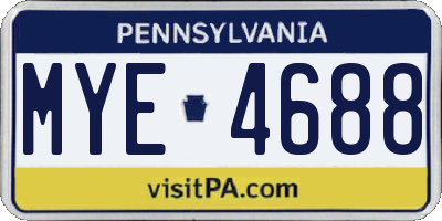PA license plate MYE4688