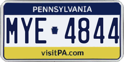 PA license plate MYE4844