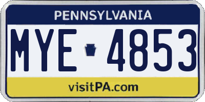 PA license plate MYE4853