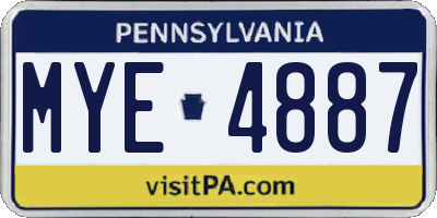 PA license plate MYE4887