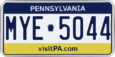 PA license plate MYE5044