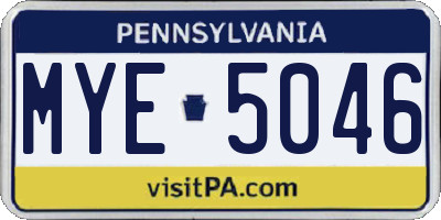 PA license plate MYE5046