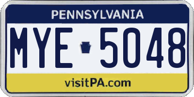 PA license plate MYE5048