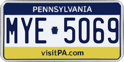 PA license plate MYE5069