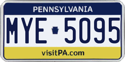 PA license plate MYE5095