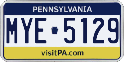 PA license plate MYE5129