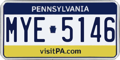 PA license plate MYE5146