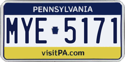 PA license plate MYE5171