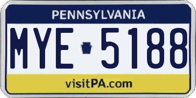 PA license plate MYE5188