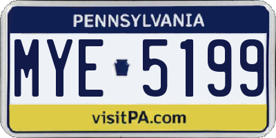 PA license plate MYE5199