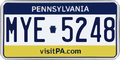 PA license plate MYE5248