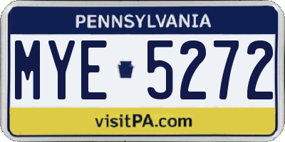 PA license plate MYE5272