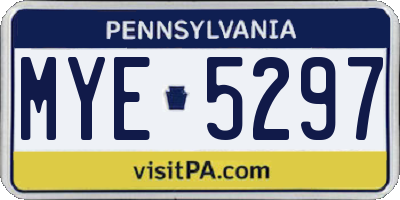 PA license plate MYE5297