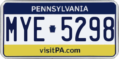 PA license plate MYE5298