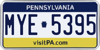 PA license plate MYE5395